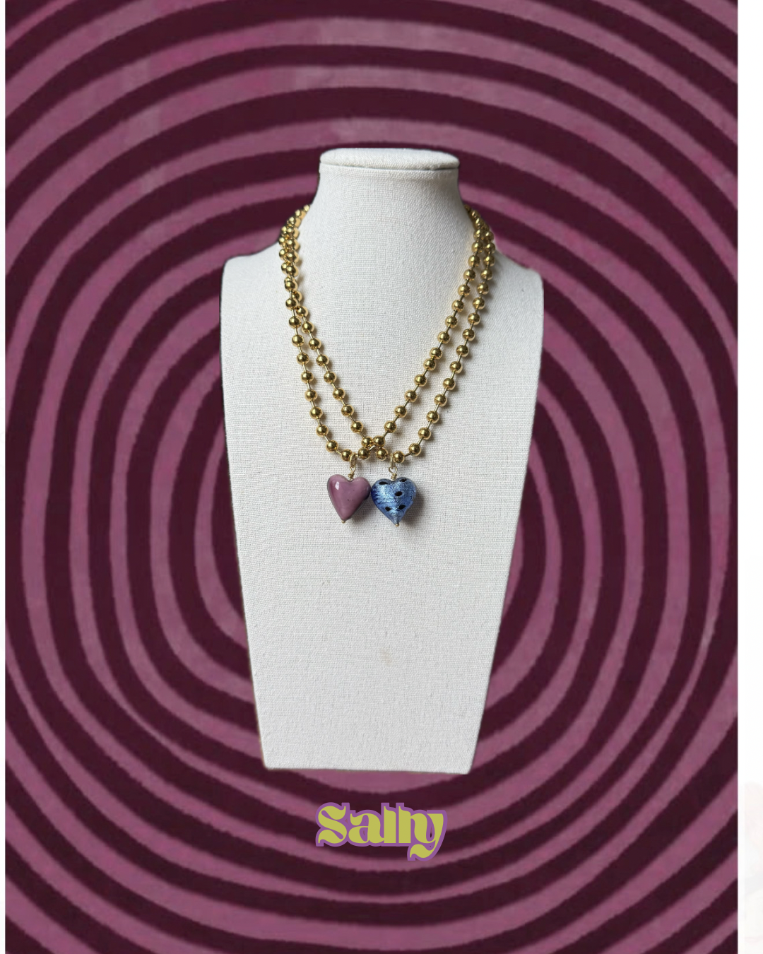 Sally Glass Heart Necklace
